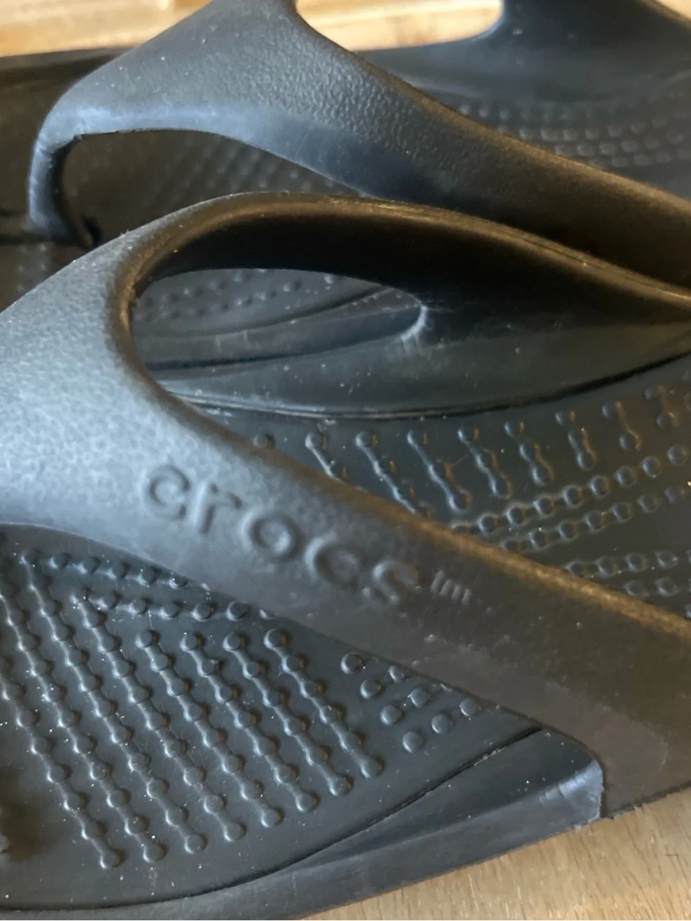 CROCS black slip-on sandals